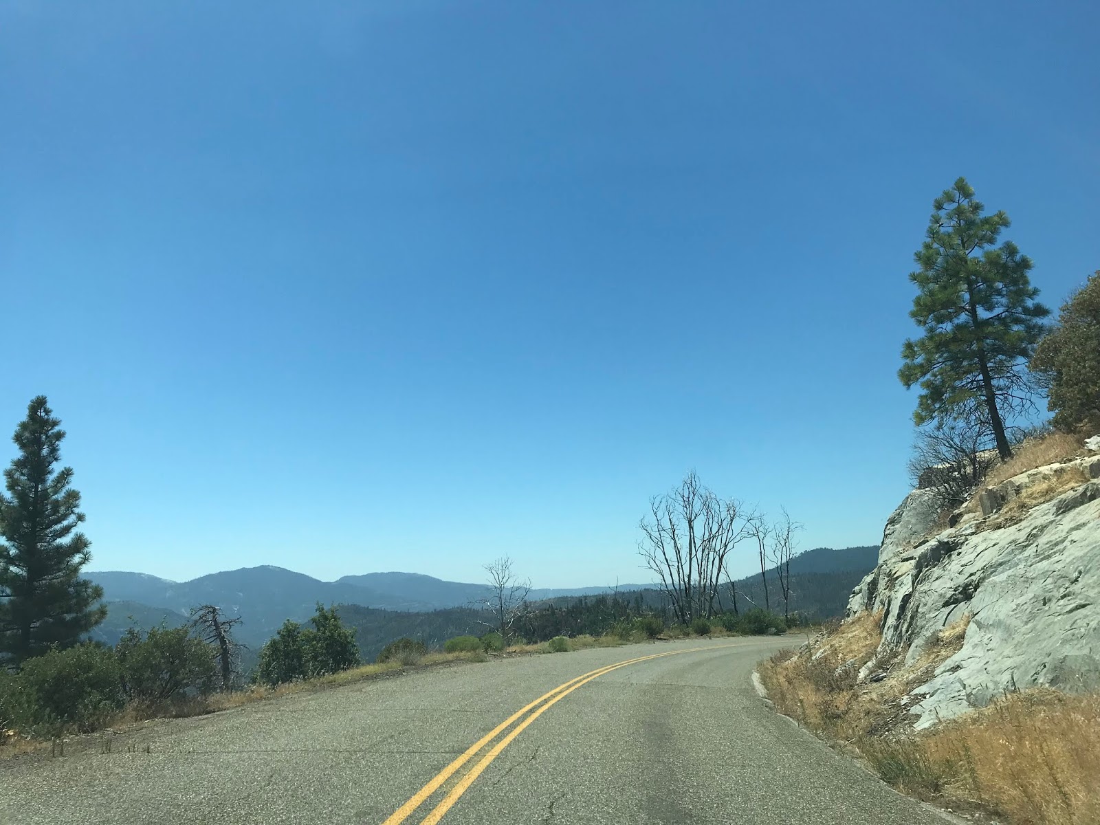 Winding mountain road along the Sierra Vista Scenic Byway