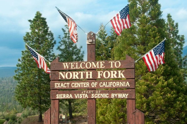 North Fork welcome sign at the beginning of the Sierra Vista Scenic Byway
